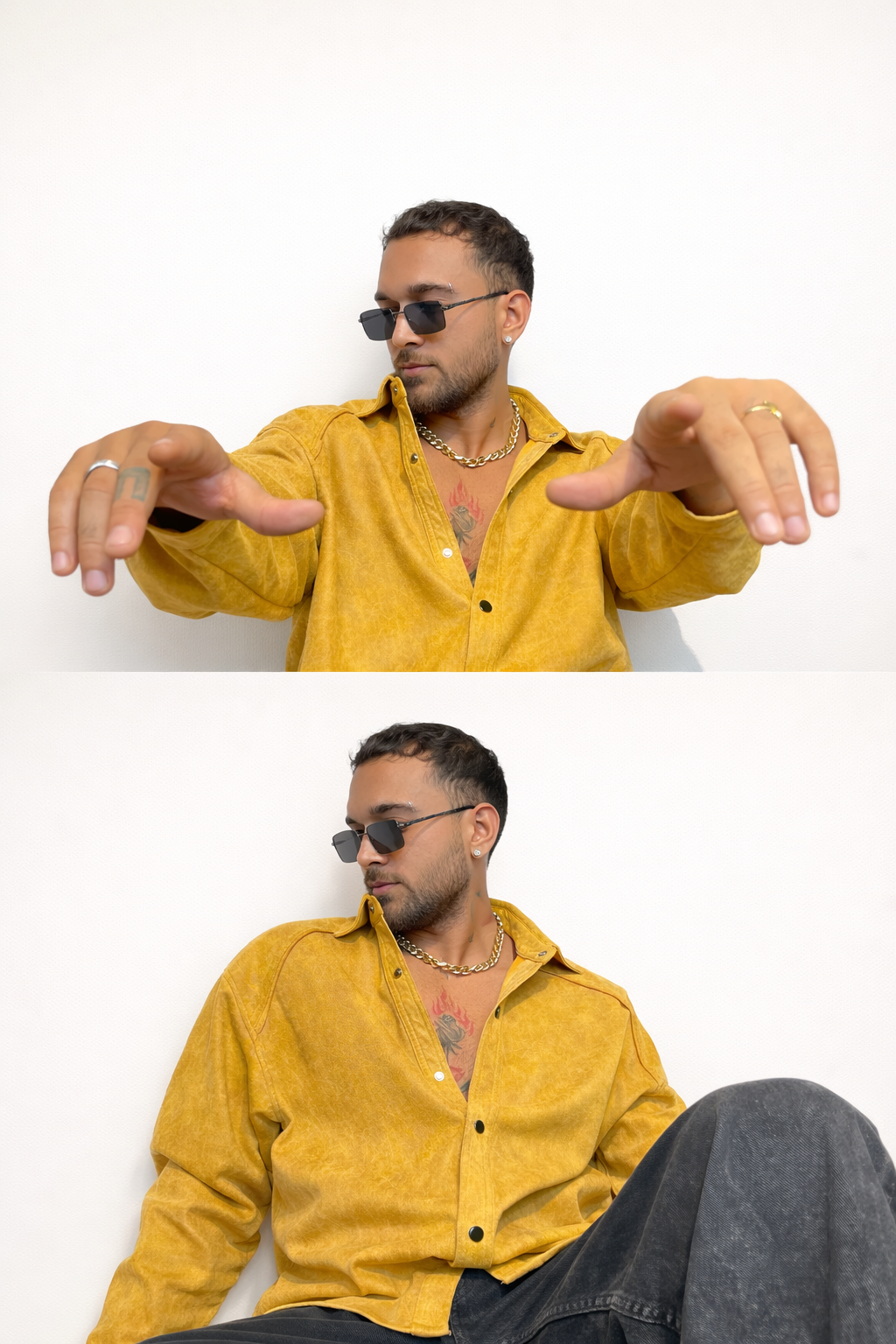Golden Aura Textured Shirt