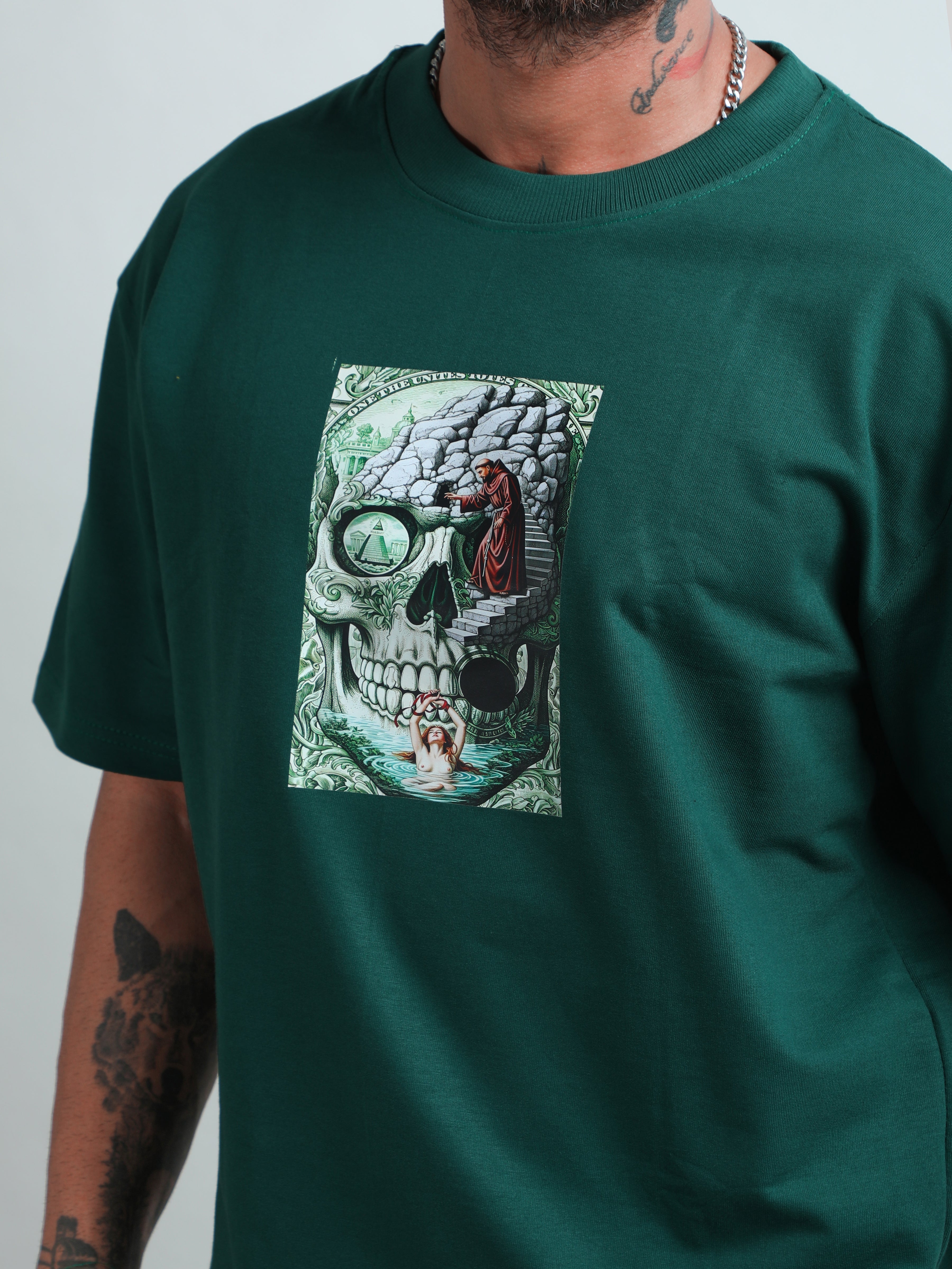 Calm Green colour unisex oversized tshirt