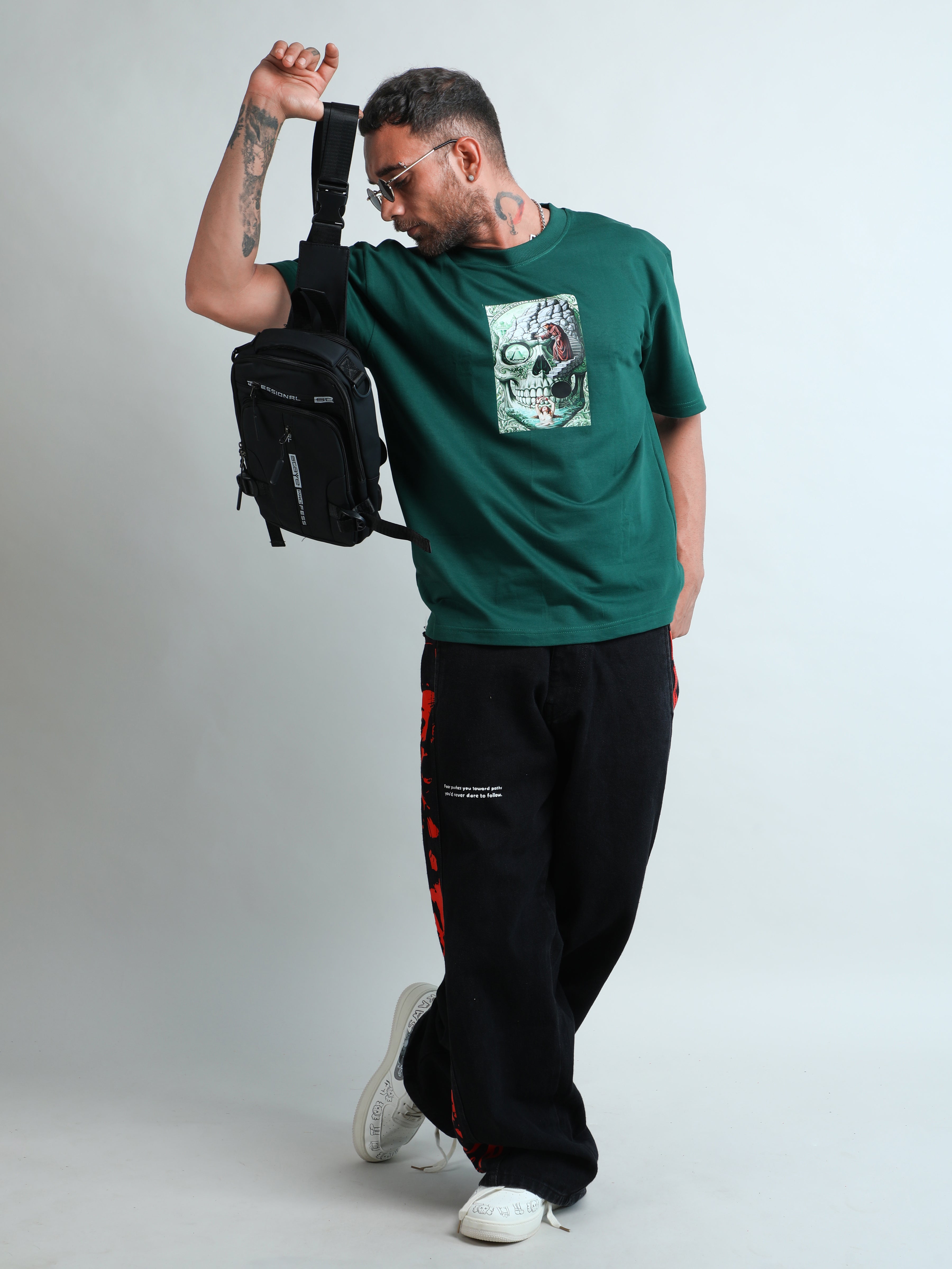 Calm Green colour unisex oversized tshirt