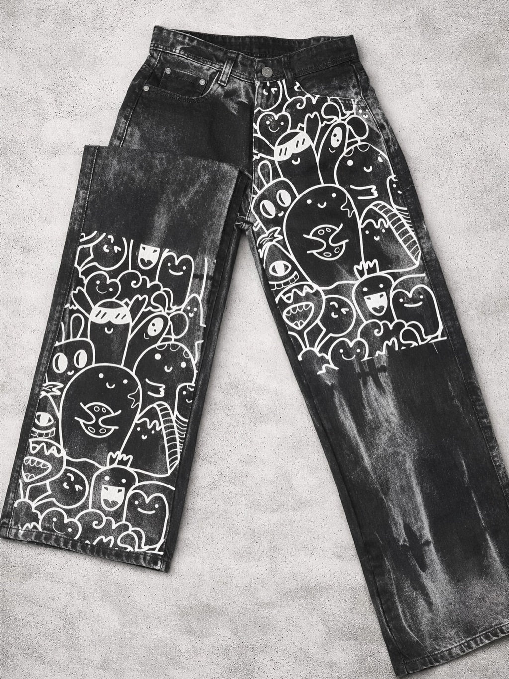 Classic Washed Black Denim Boys Jeans
