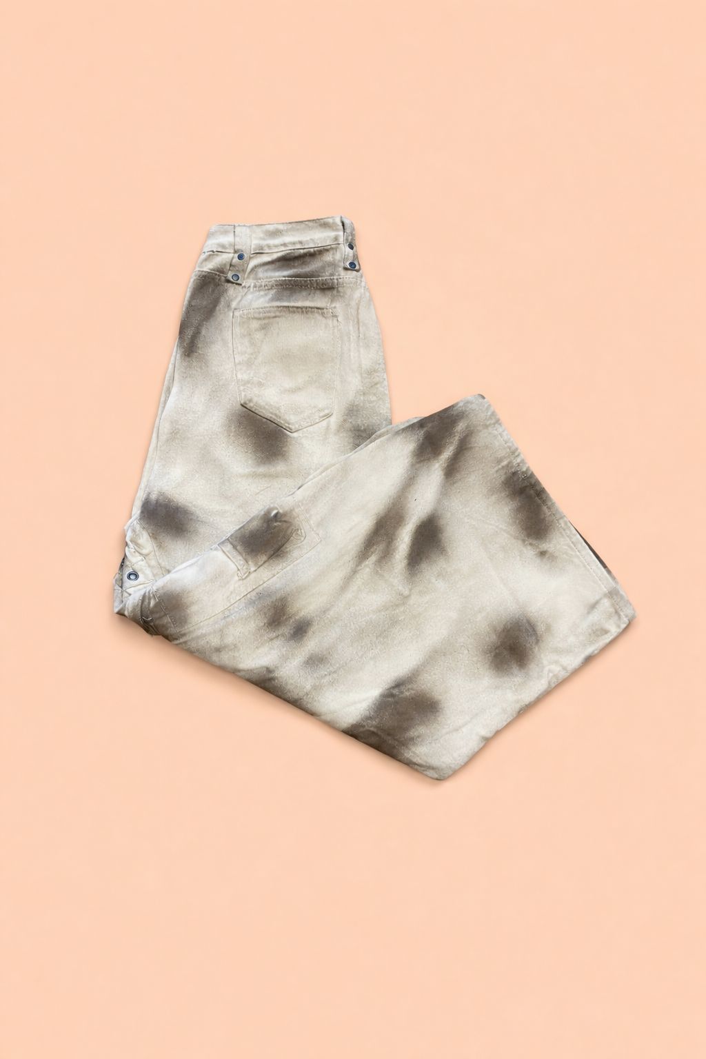 Men’s Beige Printed Cargo Jeans – Premium Streetwear Style